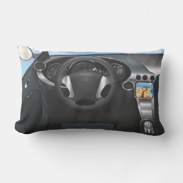 Coussin Rectangle Tableau de bord de voiture de sport (Recto)