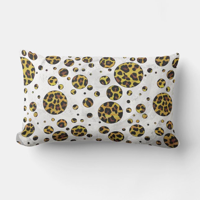 Coussin Rectangle Taches jaunes et brunes de léopard (Recto)