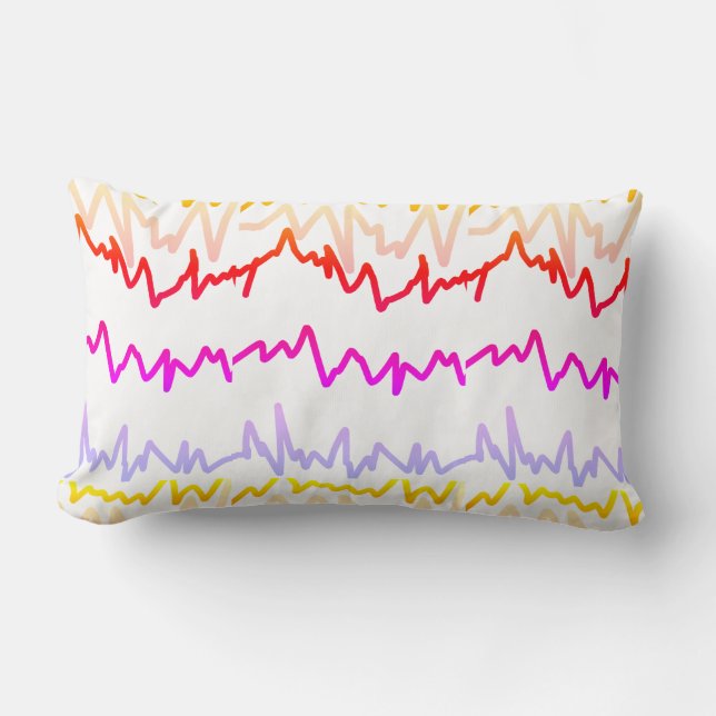 Coussin Rectangle Taie d'oreiller à motif en ligne en zigzag funky (Recto)