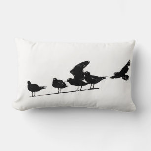 Coussin Rectangle Taie d'oreiller à motif mouette esquisseé
