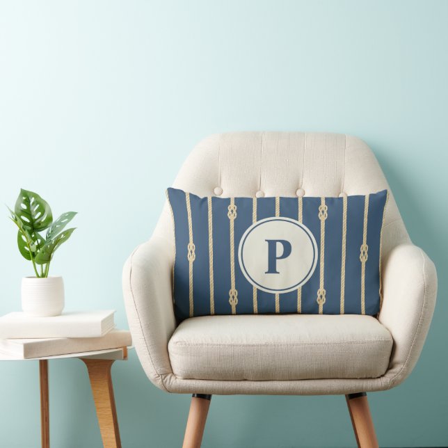 Coussin Rectangle Taie d'oreiller personnalisée avec noeud de corde  (Chaise)