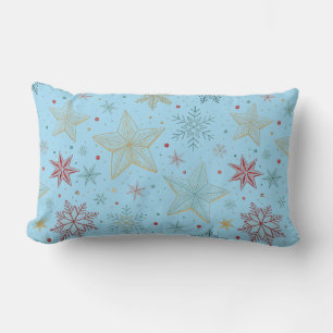 Coussin Rectangle « Taie pastel bleu à motif étoile pour appui-tête 