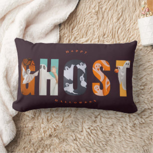 Coussin Rectangle Taille-crayon Halloween Fantôme Effrayant Mignon T