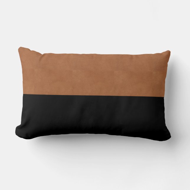 Coussin Rectangle Tan à selle et noir (Recto)