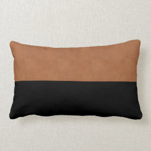 Coussin Rectangle Tan à selle et noir