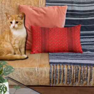 Coussin Rectangle Tapis oriental en rouge vif