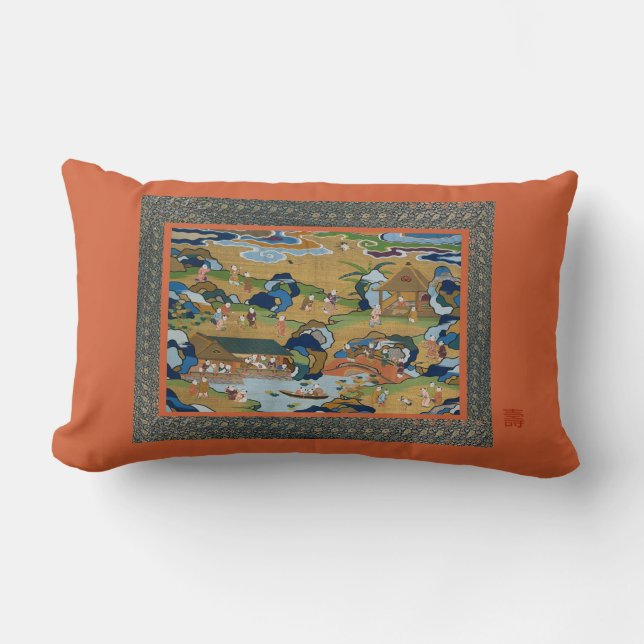 Coussin Rectangle Tapisserie de longévité (Recto)