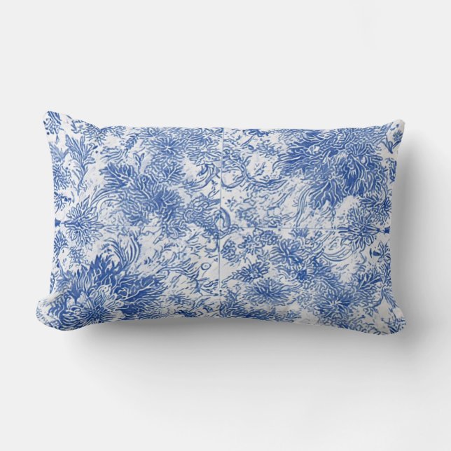 Coussin Rectangle Tapisserie florale Delft - Pilote (Recto)
