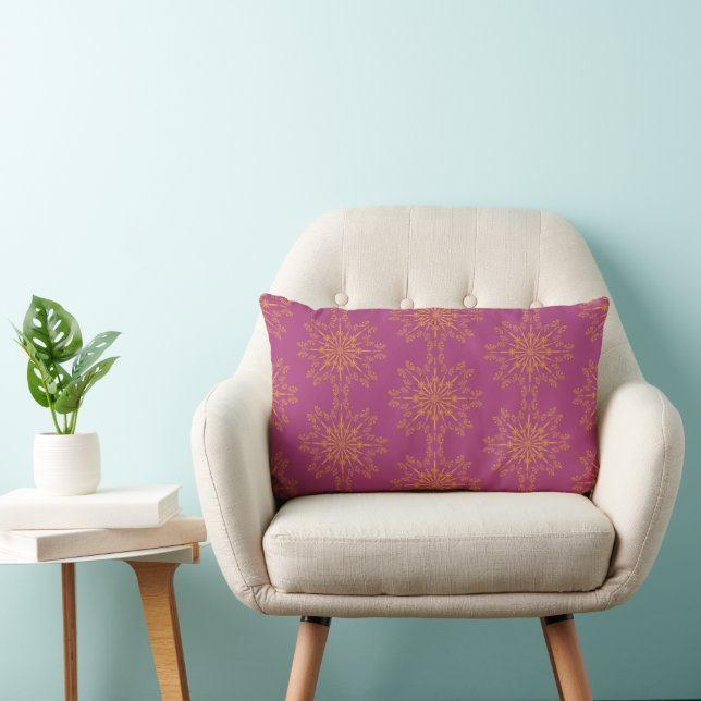 Coussin Rectangle Tapisserie Rétro Mandala Boysenberry (Chaise)
