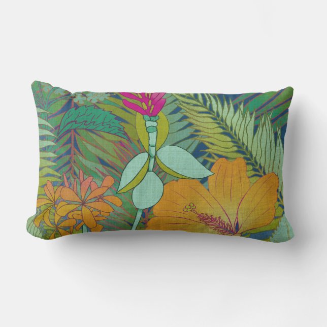 Coussin Rectangle Tapisserie tropicale II (Recto)