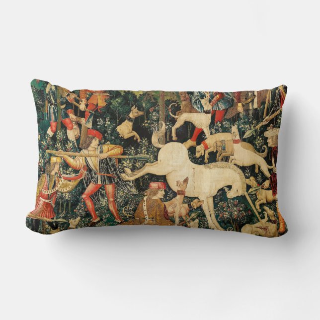 Coussin Rectangle Tapisseries de licorne Classique médiéval défend l (Recto)