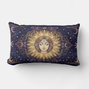 Coussin Rectangle Tarot de la Déesse du Soleil et du Croissant de Lu