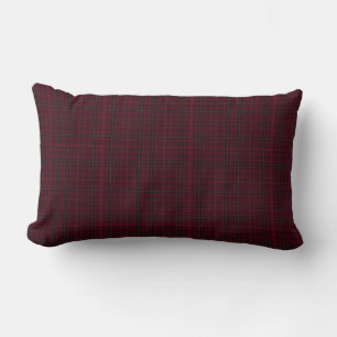 Coussin Rectangle Tartan Bourgogne Élégant