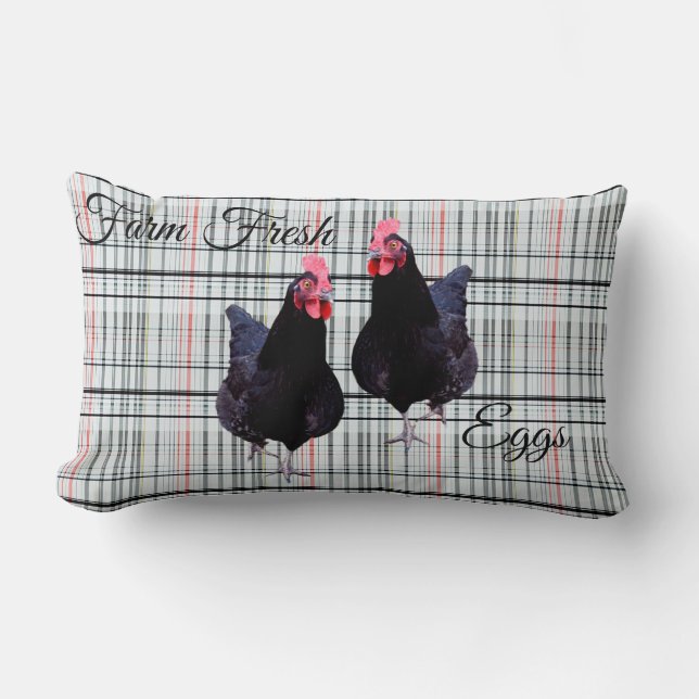 Coussin Rectangle Tartan Chicken Farm Design frais, (Recto)