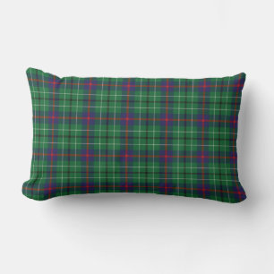 Coussin Rectangle Tartan Clan Duncan à carreaux verts