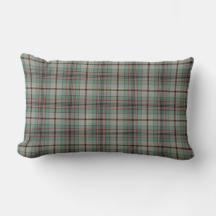 Coussin Rectangle Tartan écossais gris et vert du clan Craig