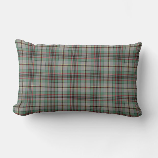 Coussin Rectangle Tartan écossais gris et vert du clan Craig (Recto)