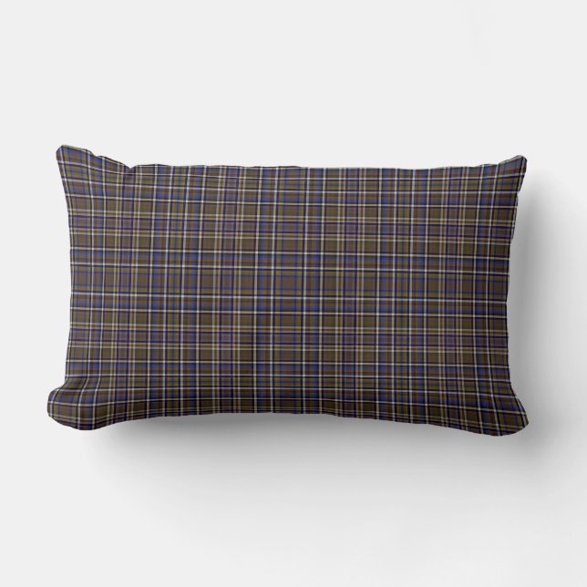 Coussin Rectangle Tartan écossais Plaid avec des chèques brun et bro (Recto)
