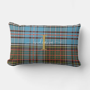 Coussin Rectangle Tartan Plaid Monogramme Script Clan Anderson Rusti