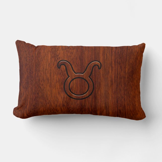 Coussin Rectangle Taurus Zodiac Connexion en style acajou (Recto)