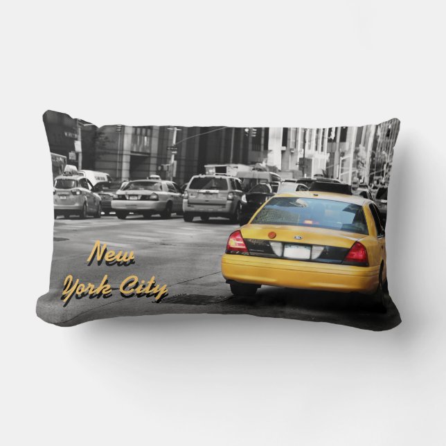 Coussin Rectangle Taxi de jaune de rue de New York City (Recto)