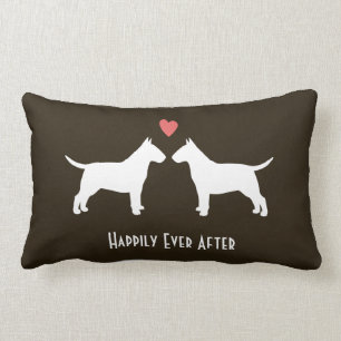 Coussin Rectangle Teckels de mariage de Bull Terriers avec Texte