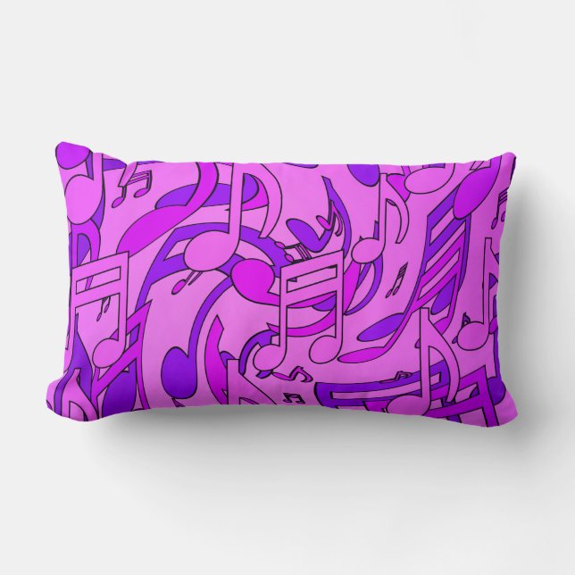 Coussin Rectangle Teintes violettes joyeuses et lumineuses de notes  (Recto)