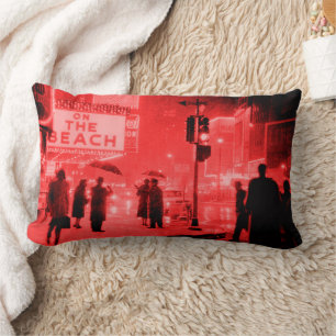 Coussin Rectangle Tempête de neige rétro Times Square 1959