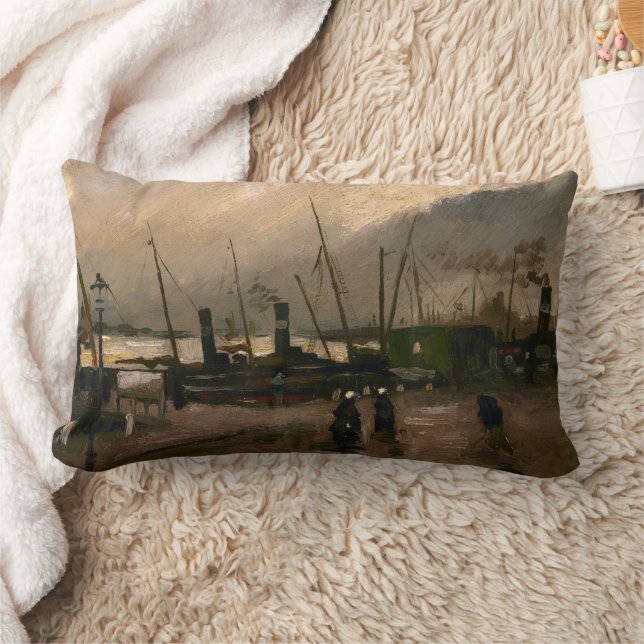Coussin Rectangle Tempête portuaire des pêcheurs d'Amsterdam par Vin (Couverture)