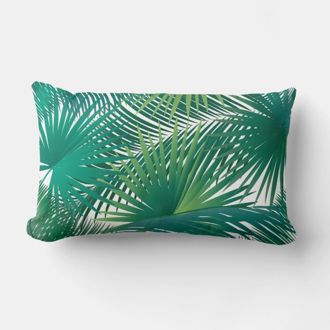 Coussin Rectangle Tendance de l'aquarelle Feuille de palmiers tropic (Recto)