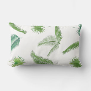 Coussin Rectangle Tendance de l'aquarelle Feuille de palmiers tropic