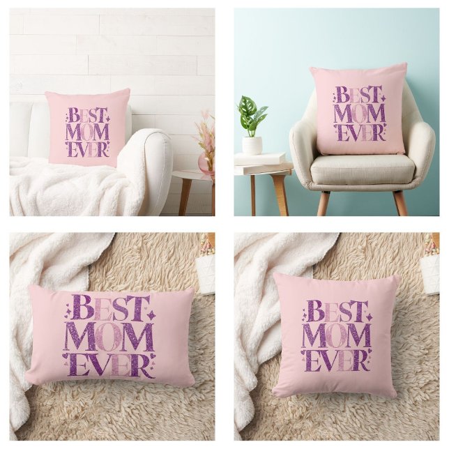 Coussin Rectangle Tendance Élégante Meilleure Maman (best mom ever pillows Trendy Typography)