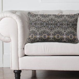 Coussin Rectangle tendance girly chic mode vintage noir et blanc