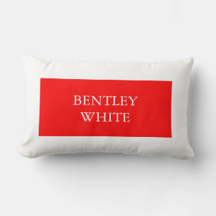 Coussin Rectangle Tendance Rouge Blanc Style Simple Simple Plaque Vo
