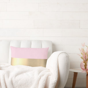 Coussin Rectangle Tequila Sunrise Rose Or Feuille Simple Faux