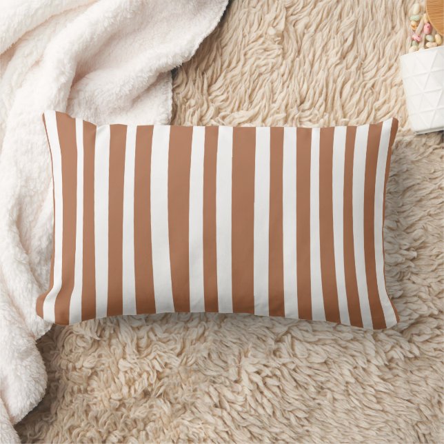 Coussin Rectangle Terracotta Modern Stripes Minimalist  (Couverture)