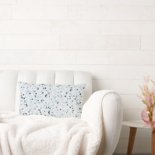 Coussin Rectangle Terrazzo Elégant Turquoise bleu vert blanc gris ré