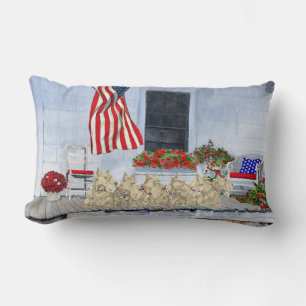 Coussin Rectangle Terriers écossais Wheaten patriotiques