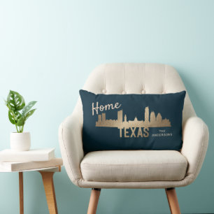 Coussin Rectangle Texas Skyline Gold Family Home