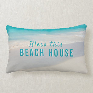 Coussin Rectangle Texte personnalisé côtier Maison de plage