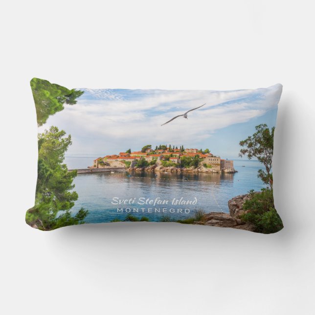 Coussin Rectangle Texte personnalisé Monténégro (Recto)