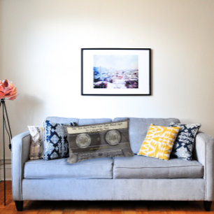 Coussin Rectangle Texte Personnalisé / Rétro Love Musique Cassette M