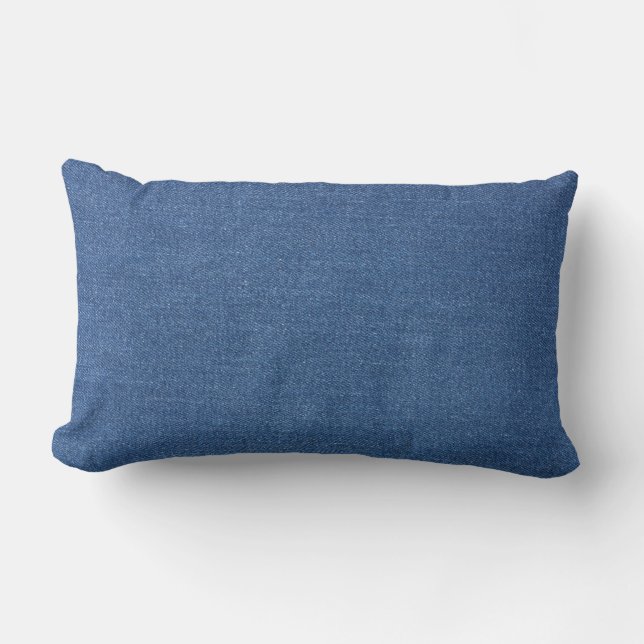 Coussin Rectangle Textile fabric bleu fashion jean denim (Recto)