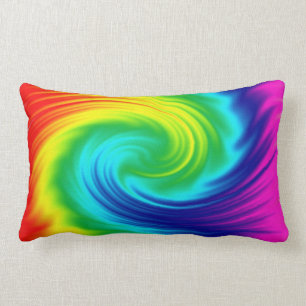Coussin Rectangle texture abstraite de remous d'arc-en-ciel