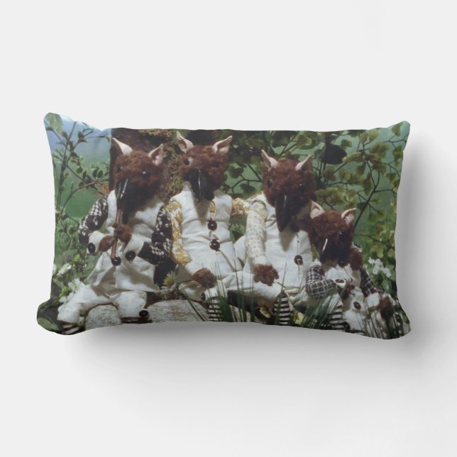 Coussin Rectangle Thé de sang et chêne à cordes rouges (Recto)