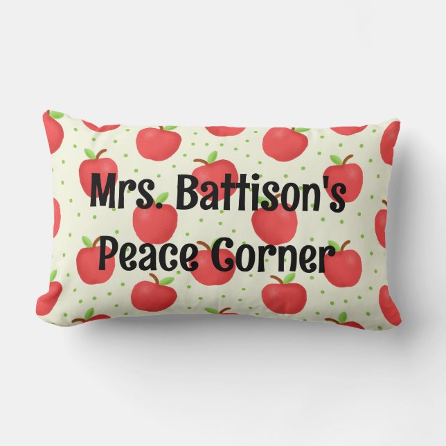 Coussin Rectangle thème de la pomme, coutume, Coin de lecture de l'e (Recto)