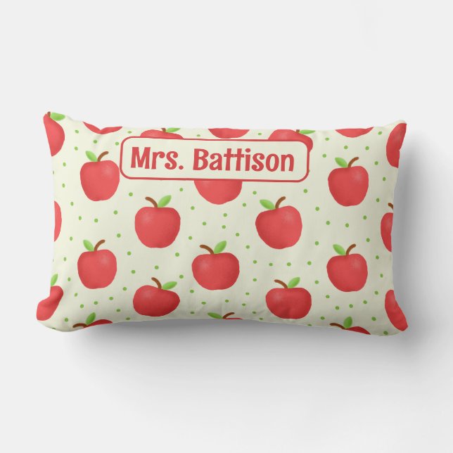 Coussin Rectangle thème de la pomme, coutume, Coin de lecture de l'e (Recto)