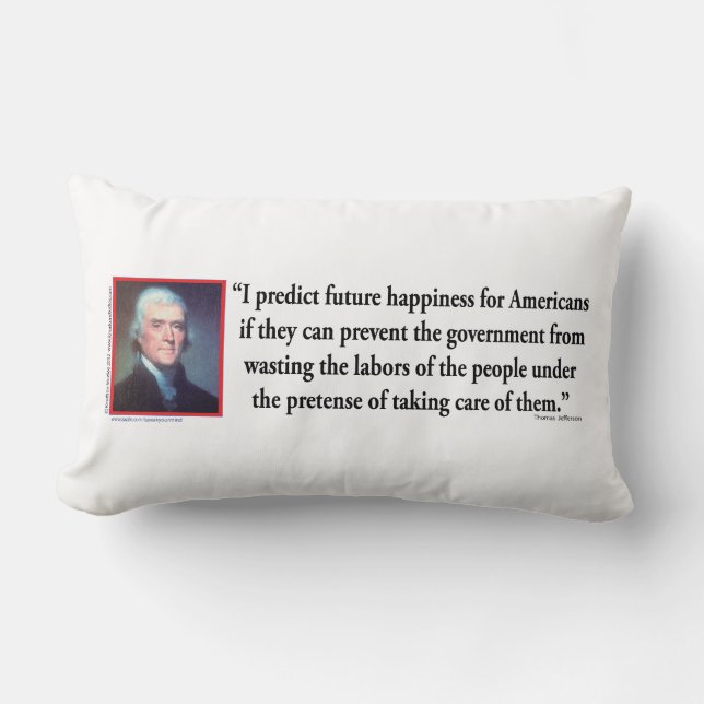 Coussin Rectangle Thomas Jefferson sur le bonheur américain (Recto)