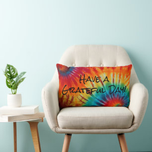 Coussin Rectangle Tie Dye Ayez une journée reconnaissante