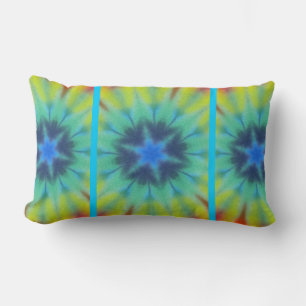 Coussin Rectangle Tie Dye Bleu Jaune Rouge Vert